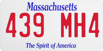 MA license plate 439MH4