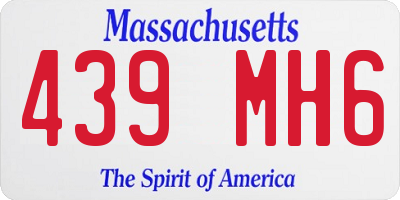 MA license plate 439MH6