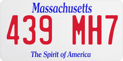 MA license plate 439MH7
