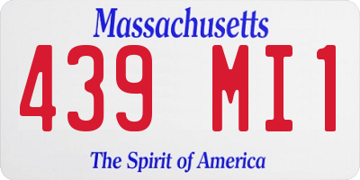 MA license plate 439MI1
