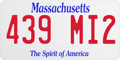 MA license plate 439MI2