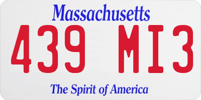 MA license plate 439MI3