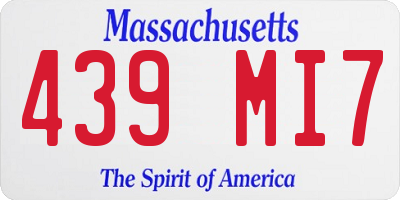 MA license plate 439MI7