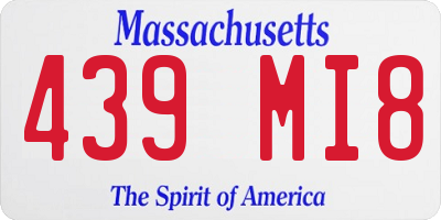 MA license plate 439MI8