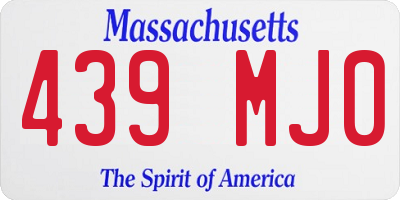 MA license plate 439MJ0
