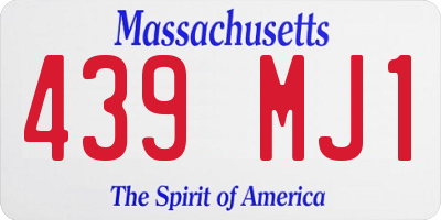 MA license plate 439MJ1