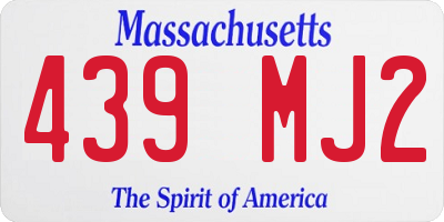 MA license plate 439MJ2