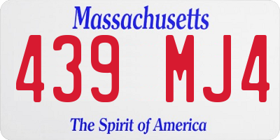 MA license plate 439MJ4