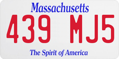 MA license plate 439MJ5