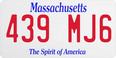 MA license plate 439MJ6