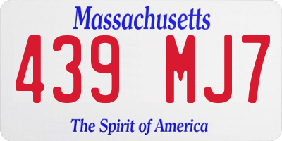 MA license plate 439MJ7