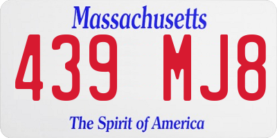 MA license plate 439MJ8