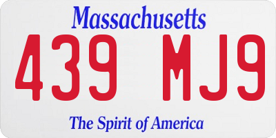 MA license plate 439MJ9