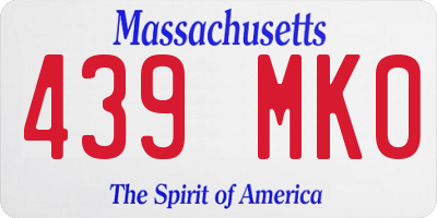 MA license plate 439MK0