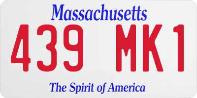 MA license plate 439MK1