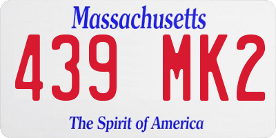 MA license plate 439MK2
