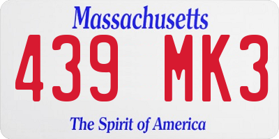 MA license plate 439MK3