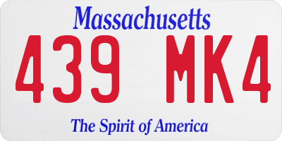 MA license plate 439MK4