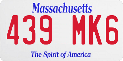 MA license plate 439MK6