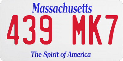 MA license plate 439MK7