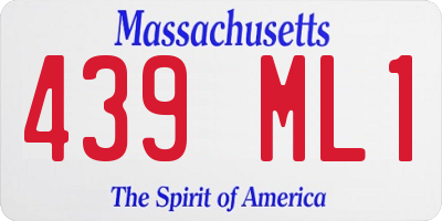 MA license plate 439ML1