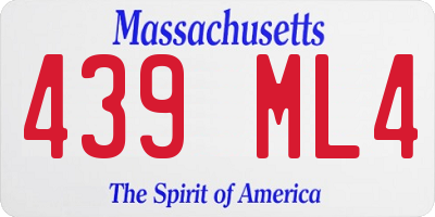 MA license plate 439ML4