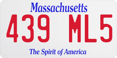 MA license plate 439ML5