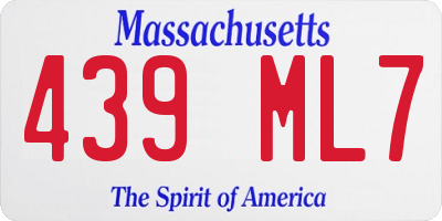 MA license plate 439ML7