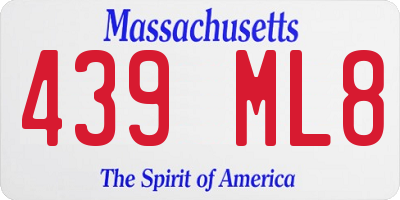 MA license plate 439ML8