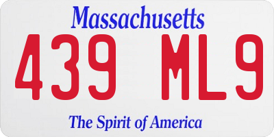 MA license plate 439ML9