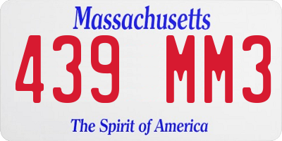 MA license plate 439MM3