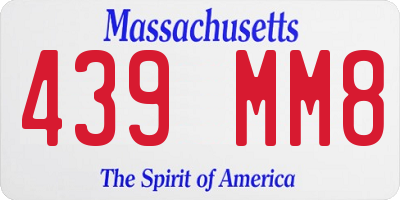 MA license plate 439MM8