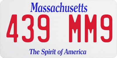 MA license plate 439MM9