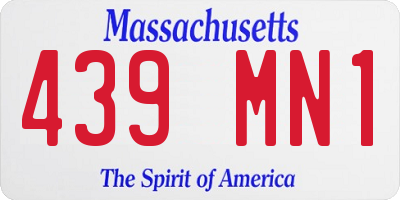 MA license plate 439MN1