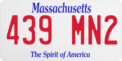 MA license plate 439MN2