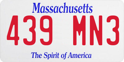 MA license plate 439MN3