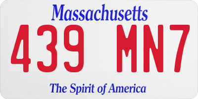 MA license plate 439MN7