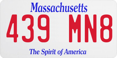 MA license plate 439MN8