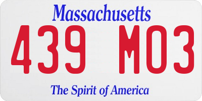 MA license plate 439MO3