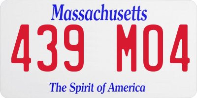 MA license plate 439MO4