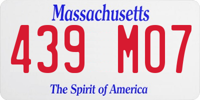 MA license plate 439MO7