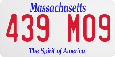 MA license plate 439MO9