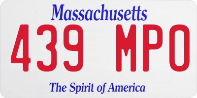 MA license plate 439MP0