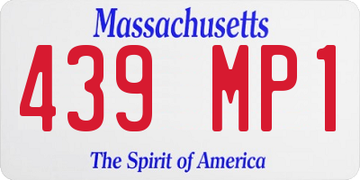 MA license plate 439MP1