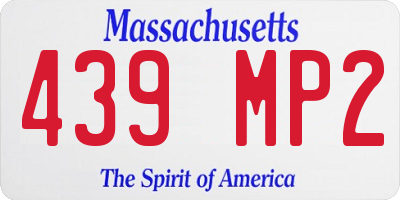MA license plate 439MP2