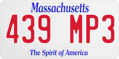 MA license plate 439MP3