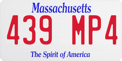 MA license plate 439MP4