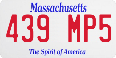 MA license plate 439MP5