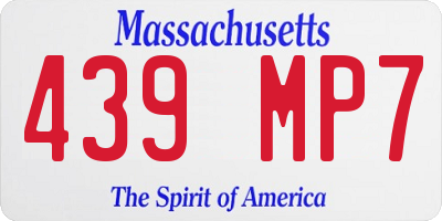 MA license plate 439MP7