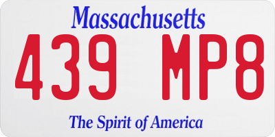 MA license plate 439MP8